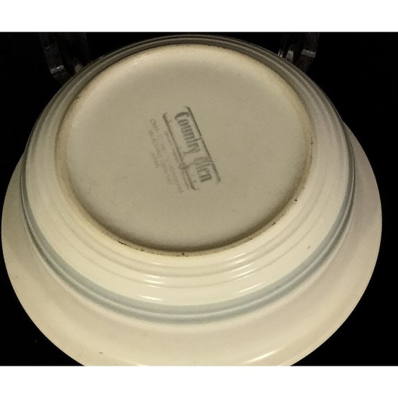 Country Glen Cereal Bowl White Double Blue Stripe Stoneware Japan 6 in - Picture 2 of 6